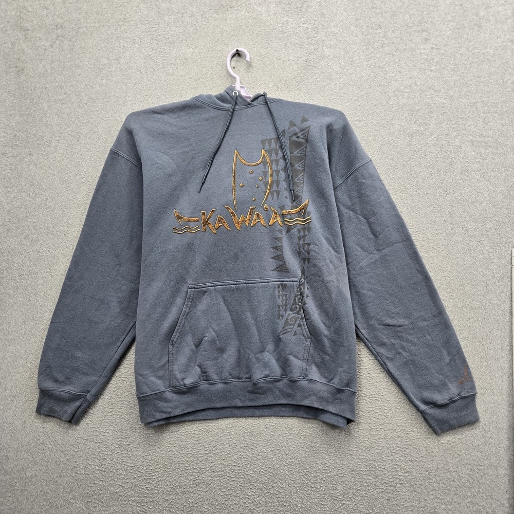 VINTAGE Disney Aulani Men Hoodie XL Gray Embroidered Resort Spa Fleece Hawaii